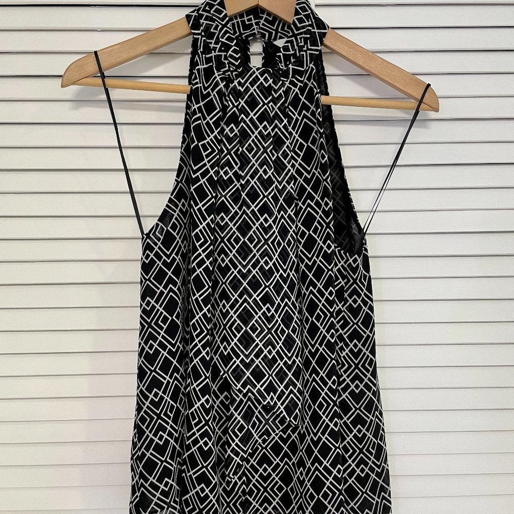Joie Leikyn B Silk Halter Top in Caviar